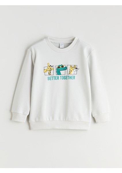 Yeni Sezon Hayvan Baskılı Erkek Çocuk Sweatshirt