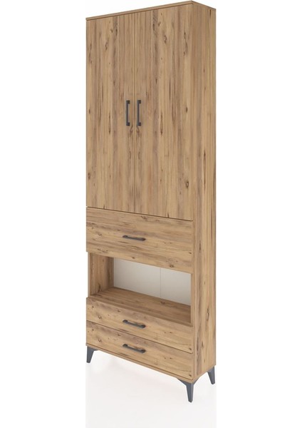 Arges Dolap 5 Raflı 3 Çekmeceli 2 Kapaklı 88X30X243 Çam-Çam modelleri
