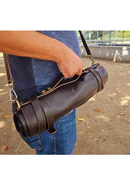 Hakik Deri Kahve Şef Bıçak Çantası, Kılıfı