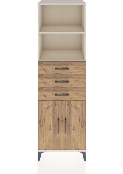 Hyperion Dolap 3 Raflı 3 Çekmeceli 2 Kapaklı 60X44X195 Aytaşı-Çam