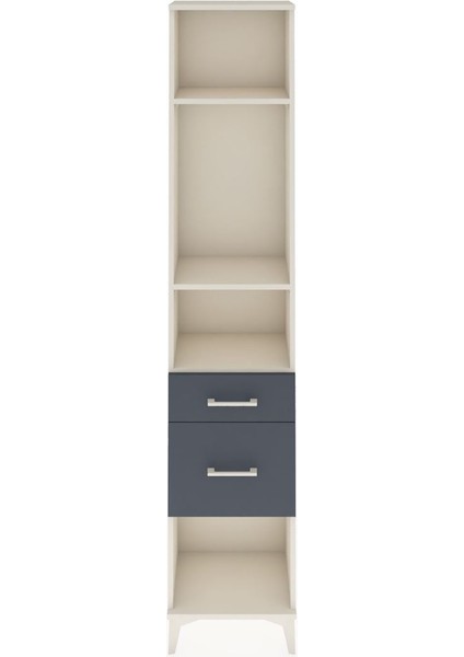 Arges Dolap 3 Raflı 2 Çekmeceli 44X30X221 Aytaşı-Antrasit