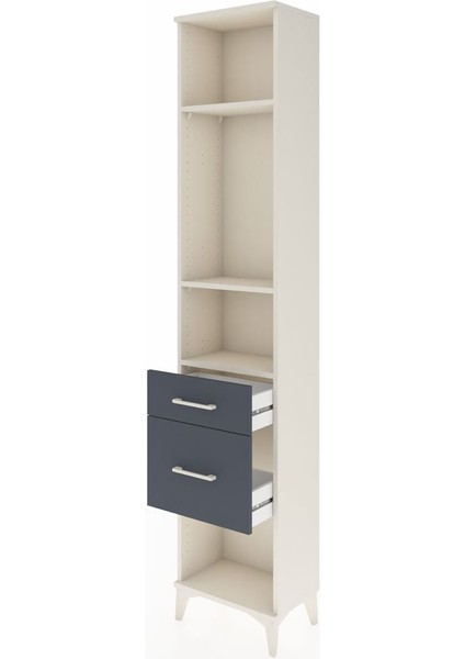 Arges Dolap 3 Raflı 2 Çekmeceli 44X30X221 Aytaşı-Antrasit fırsatları