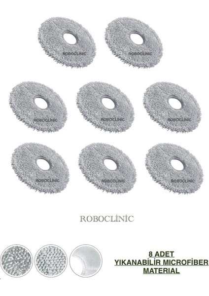 Dreame L10S Pro Gen 2 Yedek Mop 8 Adet