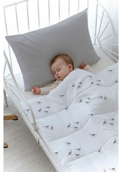 Organik Baskılı Bebek (100X150 Cm) Yorgan Seti - Iconic Serisi - Bird Sailor fiyatları