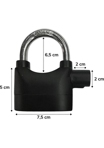 Desibel Siyah Alarmlı Çok Fonksiyonlu Ekstra Güvenlikli Kare Asma Dolap Kilidi (5067) indirimleri