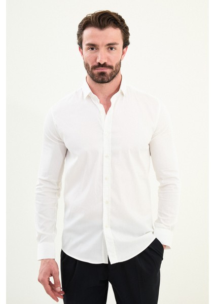 Desenli Slim Fit Uzun Kollu Erkek Gömlek