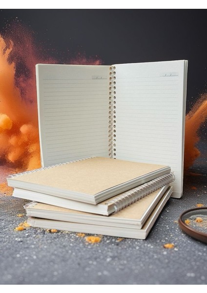 A5 Çizgili Kraft Defter | Vintage | Geri Dönüşüm Kağıt | 70 Yaprak (140 Sayfa) fırsatları