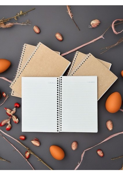 A5 Çizgili Kraft Defter | Vintage | Geri Dönüşüm Kağıt | 70 Yaprak (140 Sayfa) indirimleri
