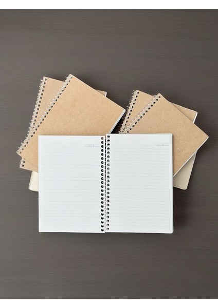 A5 Çizgili Kraft Defter | Vintage | Geri Dönüşüm Kağıt | 70 Yaprak (140 Sayfa)