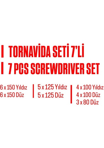 Tornavida Seti 7 Li fiyatları