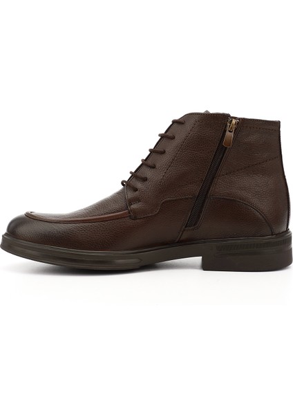 Erkek Kahve Floter Fermuarlı Hakiki Deri Klasik Bot modelleri