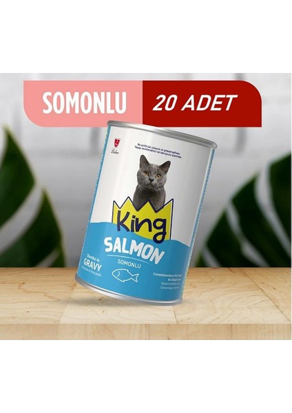 Sos Içerisinde Et Parçacıklı Somonlu Kedi Konservesi 400 Gr*20 Adet