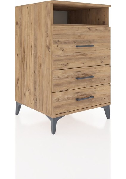 Kronos Komodin Tek Raflı 3 Çekmeceli 60X59X96 Çam-Çam fiyatları