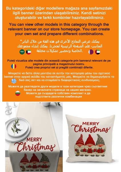 Yılbaşı Serisi Çift Tarafı Dijital Baskılı Kırlent Kılıfı (Christmas Noel Cushion Cover) modelleri