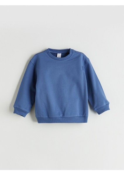 Yeni Sezon Bisiklet Yaka Basic Erkek Bebek Sweatshirt 3'lü fiyatları
