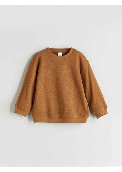 Yeni Sezon Bisiklet Yaka Basic Erkek Bebek Sweatshirt 3'lü indirimleri