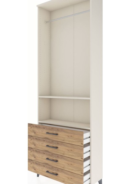 Arges Dolap 2 Raflı 4 Çekmeceli Tek Askılı 88X30X243 Aytaşı-Çam indirimleri