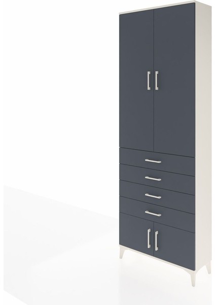 Arges Dolap 4 Raflı 4 Çekmeceli 4 Kapaklı 88X30X243 Aytaşı-Antrasit modelleri