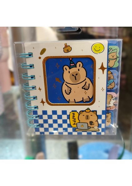 Capybara Figürlü Spiralli Ayraçlı Not Defteri (14CM*10CM) AD66245