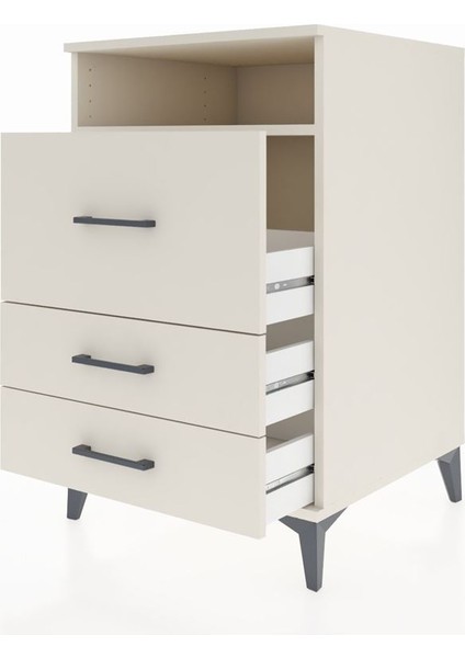 Kronos Komodin Tek Raflı 3 Çekmeceli 60X59X96 Aytaşı-Aytaşı fırsatları