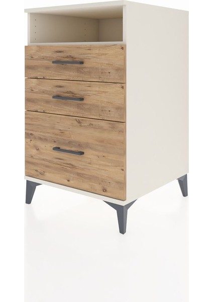 Kronos Komodin Tek Raflı 3 Çekmeceli 60X59X96 Aytaşı-Çam modelleri