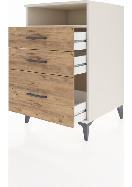 Kronos Komodin Tek Raflı 3 Çekmeceli 60X59X96 Aytaşı-Çam fırsatları