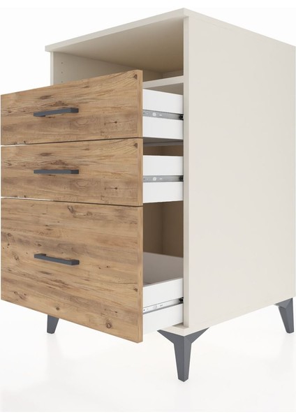 Kronos Komodin Tek Raflı 3 Çekmeceli 60X59X96 Aytaşı-Çam indirimleri