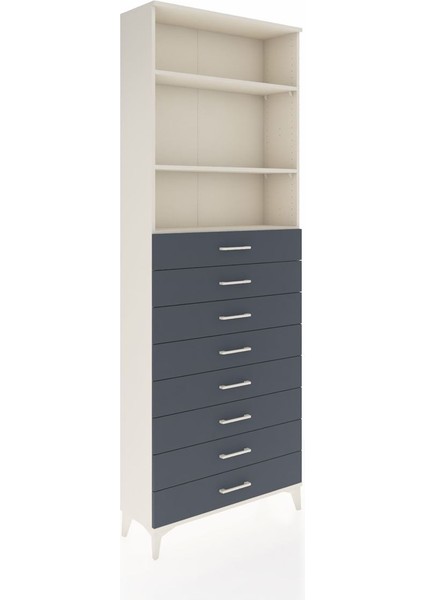 Arges Dolap 3 Raflı 8 Çekmeceli 88X30X243 Aytaşı-Antrasit fiyatları