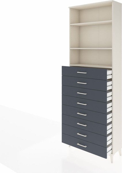 Arges Dolap 3 Raflı 8 Çekmeceli 88X30X243 Aytaşı-Antrasit fırsatları