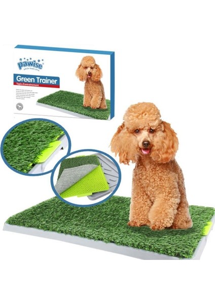 3 Katmanlı Yapay Çim Köpek Tuvalet Seti 42.5X67.5 Cm, Temiz ve Kullanışlı