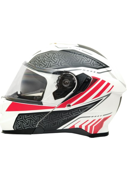 Gp My Helmet MKS002-WRB Güneş Vizörlü Şeffaf Çene Açılır Motosiklet Kaskı L fırsatları