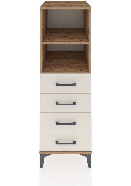 Kronos Dolap 2 Raflı 4 Çekmeceli 44X59X134 Çam-Aytaşı