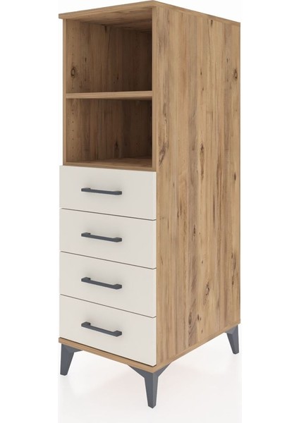 Kronos Dolap 2 Raflı 4 Çekmeceli 44X59X134 Çam-Aytaşı modelleri