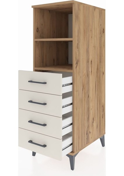 Kronos Dolap 2 Raflı 4 Çekmeceli 44X59X134 Çam-Aytaşı fırsatları