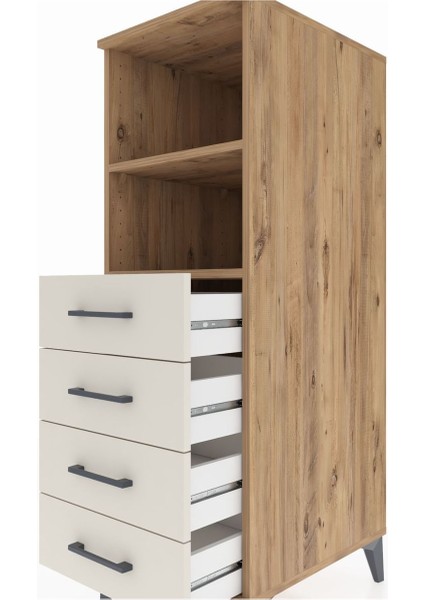 Kronos Dolap 2 Raflı 4 Çekmeceli 44X59X134 Çam-Aytaşı indirimleri