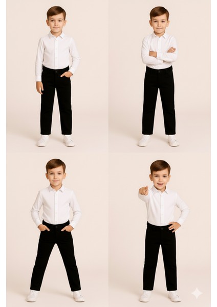 Çocuk Siyah Gabardin Pantolon | %100 Pamuk & Hafif Likralı fırsatları