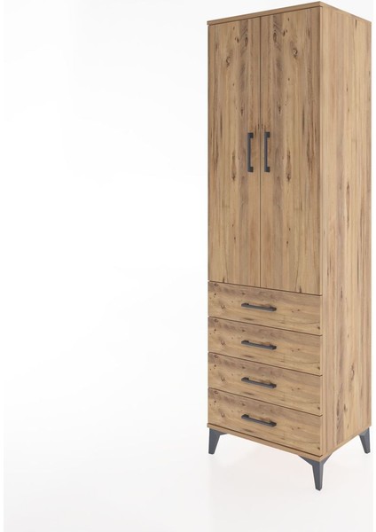 Hyperion Dolap 4 Raflı 4 Çekmeceli 2 Kapaklı 60X44X195 Çam-Çam modelleri