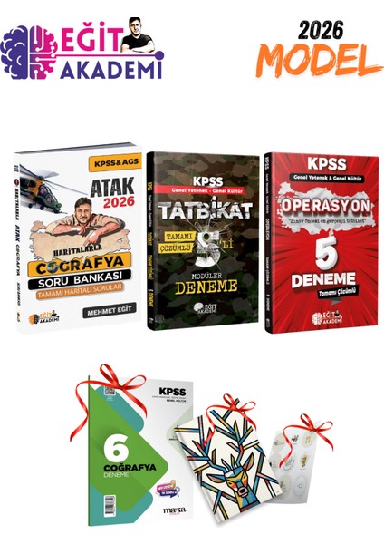 2026 Kpss Gygk Mehmet Eğit Atak Coğrafya Soru Bankası - Operasyon 5 Deneme ve Tatbikat 5 Deneme Seti