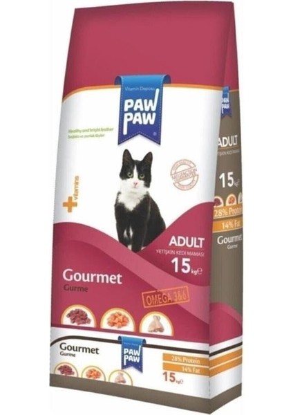 Paw Paw (Pawpaw) Gurme Yetişkin Kedi MAMASI-15KG-YENI FORMÜL(STT.04/2025) - Petshopundan