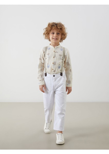 Yeni Sezon Beli Lastikli Askılı Erkek Çocuk Pantolon fiyatları