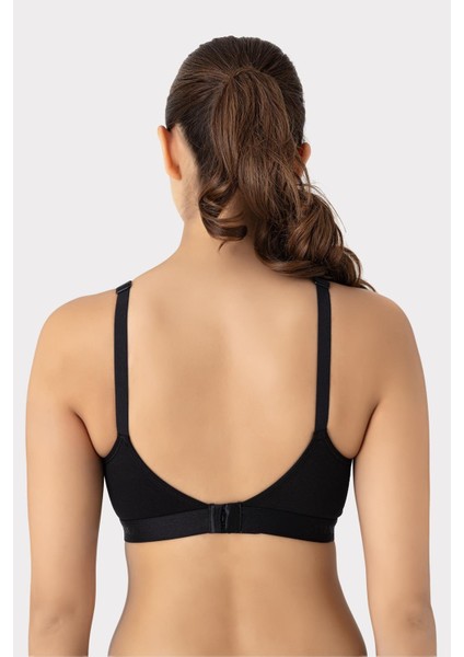 Çıkarılabilir Pedli Emzirme Sütyeni 3'lü Set Siyah Pamuklu Göğüs Ucu Belli Etmez indirimleri