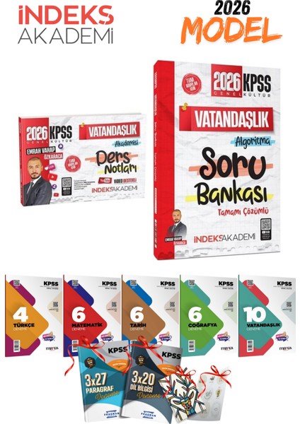 2026 Kpss Gygk Vatandaşlık Soru Bankası - Ders Notları Seti ve 5li Branş Deneme Seti