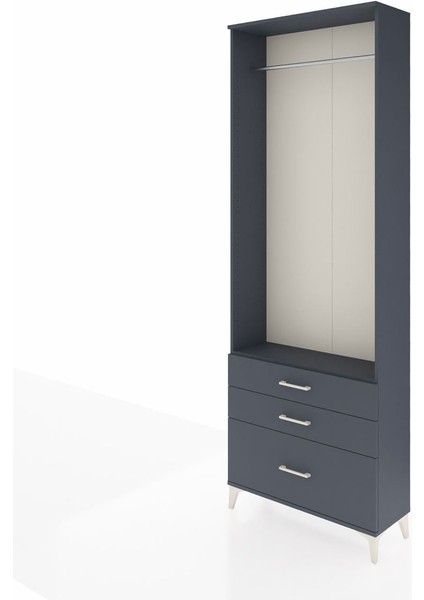Arges Dolap Tek Raflı 3 Çekmeceli Tek Askılı 88X30X243 Antrasit-Antrasit modelleri