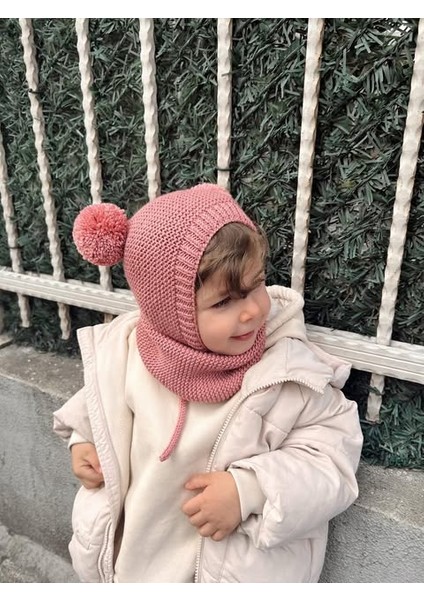 Ponponlu Unisex El Örgüsü Bebek/çocuk Bere-Boyunluk Takımı modelleri