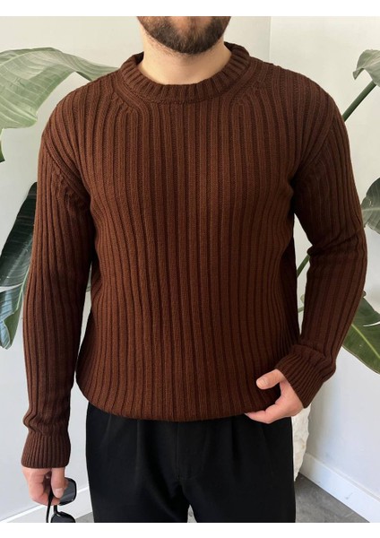 Bayaygun 5102 Oversize Bisiklet Yaka Triko Kazak Kazak_kahve fiyatları