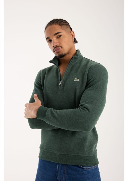 Fermuar Yaka Yeşil Regular Fit modelleri