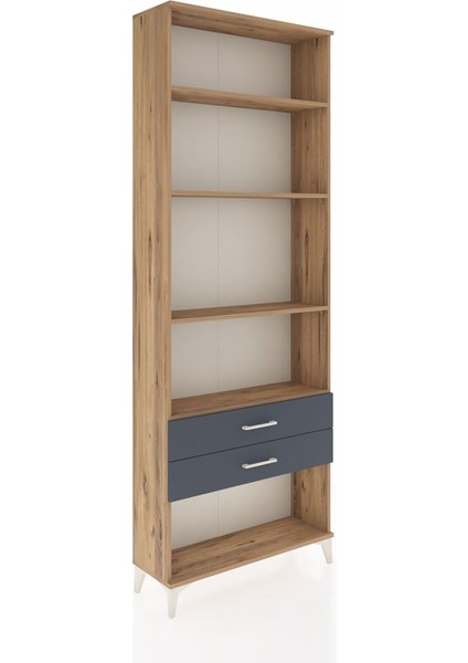 Arges Dolap 4 Raflı 2 Çekmeceli 88X30X243 Çam-Antrasit fiyatları