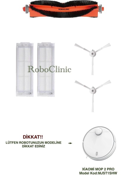 Xiaomi Mi Robot Vacuum Mop 2 Pro Beyaz Robot Süpürge Uyumlu Fırça, Hepa Filtre - 5 Parça