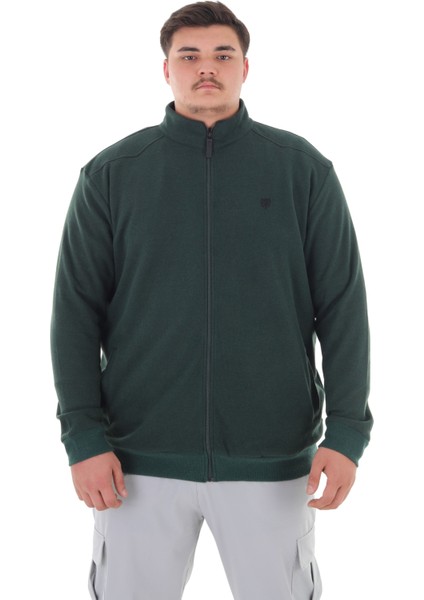 Erkek Büyük Beden 122-158 Kilo Arası Için Uygun Pamuklu Geniş Kalıp Dik Yaka Fermuarlı Sweat Mont fiyatları