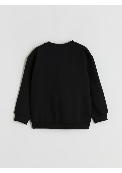 Yeni Sezon Bisiklet Yaka Beşiktaş Baskılı Erkek Çocuk Sweatshirt modelleri